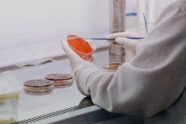 Scientifique prenant un échantillon