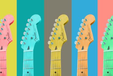 Cinq guitares de toutes les couleurs